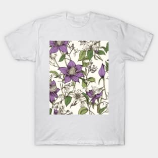 Columbine Flower Pattern - Wildflower Illustration T-Shirt